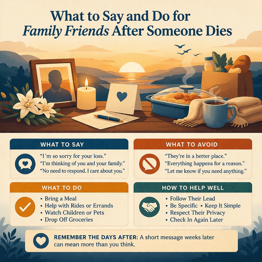 What to Say and Do for Family Friends After Someone Dies 7 What To Say