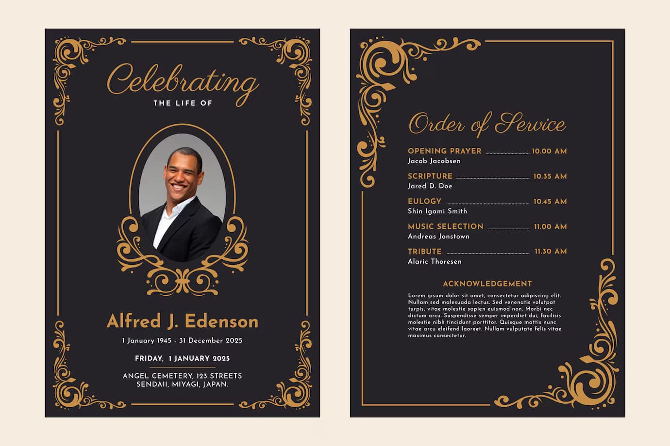 How do you get a death certificate in Florida? 7 flat design funeral order service template 23 2149479592