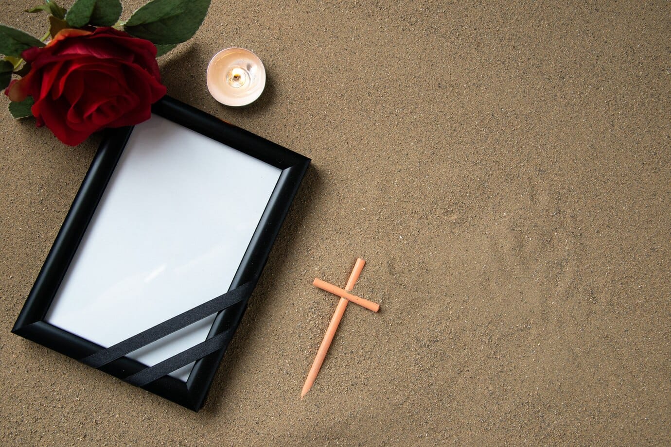 How do you get a death certificate in Utah? 7 top view stick cross with red flower picture frame sand 179666 40089