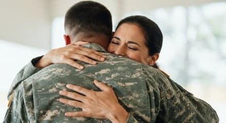 Eligibility for Veteran’s Spouse Benefits: What You Need to Know 7 Military Spouse Hugging